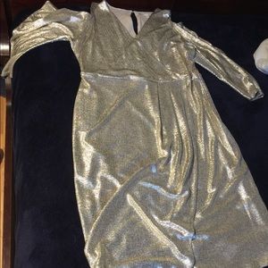 rachel roy metallic wrap dress